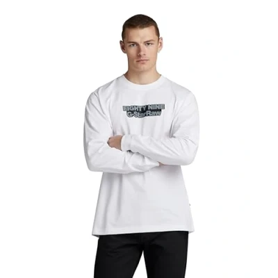 Afbeelding van G Star Eighty NINE Graphic Longsleeve, Heren, Maat: Large, White