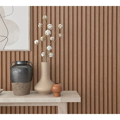 Afbeelding van marburg Behang bruin houtlook strepen panelen hoogwaardig vliesbehang voor woonkamer slaapkamer of keuken 10,05 x 0,53 m premium kwaliteit Made in Germany