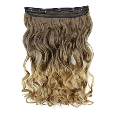 Afbeelding van CAISHA 40cm Clip In Extensies Haarextensies Haarstukje Golvend Ombré Bruin Blond C75 1