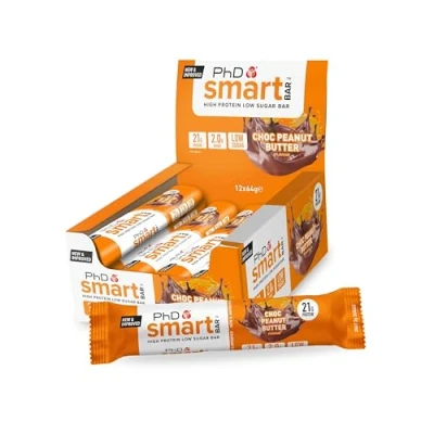 Afbeelding van PhD Nutrition Smart Bar Protein Eiwitreep Chocolade &amp; Pindakaas 12x64g, 31% proteïne, 12 Bars