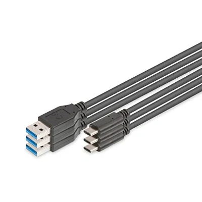 Afbeelding van Digitus USB kabel 2.0 C stekker, A stekker 1.00 m Zwart Afgeschermd, Afgeschermd (dubbel) AK 880903 010 S