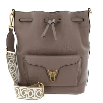Afbeelding van COCCINELLE Leren schoudertas Beat Bucket Bag Warm Taupe