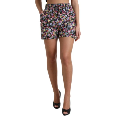 Afbeelding van Floral Print Shorts Elastic Waist Wo Multicolor