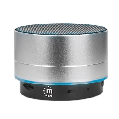 Afbeelding van Manhattan Metalen LED Bluetooth Luidspreker (5 h, Werkt op batterijen), luidspreker, Zilver