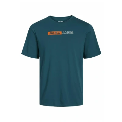 Afbeelding van Jack &amp; Jones LOGO Tshirt print, Heren, Maat: 4XL, Deep teal