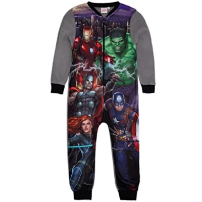 Afbeelding van Marvel Avengers Jongens Grijze Onesie Alles in één loungekleding van fleece Pyjama voor kinderen PJ&#039;s Slaappak Nachtkleding Iron Man Hulk Thor Kapitein Amerika Gezellige cadeauartikelen