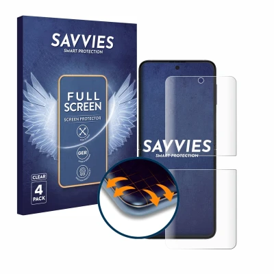 Afbeelding van Savvies Screenprotector voor Samsung Galaxy Z Flip 3 5G Folie Beschermfolie transparant volledig dekking (4 Stuks)