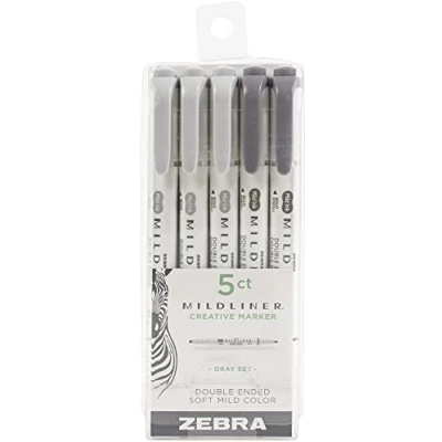 Afbeelding van Zebra mildliner set 5 stuks gray