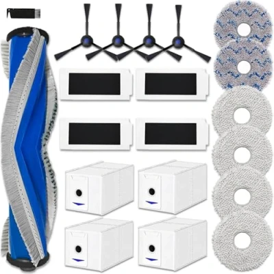 Afbeelding van AVAENZO Accessoires voor Ecovacs Deebot T30 Omni/T30 PRO Omni, 1 hoofdborstel, roller, 6 schoonmaakdoeken, 4 filters, zijborstels, stofzuigerrobot, reserveonderdelen