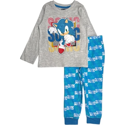 Afbeelding van Sonic the Hedgehog pyjama katoen grijs/blauw maat 98