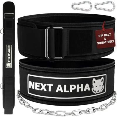Afbeelding van Next Alpha Gewichthefriem &amp; Dip Riem Combinatie Custom Powerlifting Belt voor Man en Vrouw Veiligheidsluiting Quick Release Gesp Met Ketting