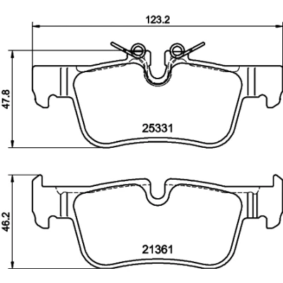 Afbeelding van HELLA PAGID 8DB 355 021 681 Remblokkenset T2399 Dikte: 16.2mm Remsysteem: Teves Geschikt voor slijtage waarschuwingscontact o.a. BMW / MINI