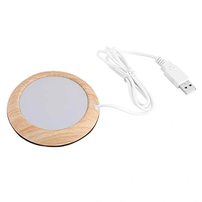Afbeelding van USB Koffiemok Warmer, Houtnerf Cup Warmer Warmte Drank Mok Mat Koffie Heater Pad Heldere Houtnerf(Lichte walnootkorrel)