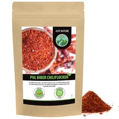 Afbeelding van Pul Biber, chilli flakes, Aleppo paprika 100% natural and without additives, flakes Halaby (250 GR (8.8oz))