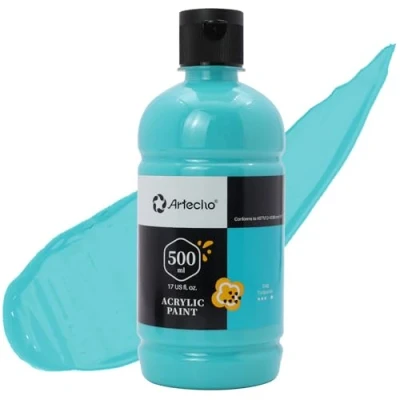Afbeelding van Artecho Professionele Acrylverf, Turkoois 500ml Buizen, Kunst Ambachtelijke Verven voor Canvasschilderen, Steen, Hout, Stof, Kunstbenodigdheden Kunstenaars
