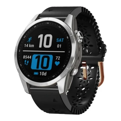 Afbeelding van By Qubix 20mm Quickfit Flower siliconen bandje Zwart Geschikt voor garmin Instinct E (40mm) Fenix 7s 6s 5s 2s Epix Pro Gen 2 (42mm)