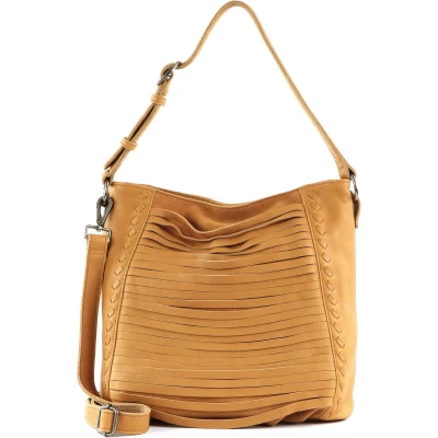 Afbeelding van FREDsBRUDER Leren Schoudertas Fonda Hobo Caramel Lichtbruin