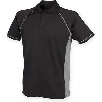 Afbeelding van Herenpolo &#039;Piped Performance&#039; met korte mouwen Black/Gunmetal M
