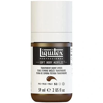 Afbeelding van Liquitex 1959130 Professional Acrylfarbe Soft Body Künstlerfarbe in cremiger deckender Konsistenz, hohe Pigmentierung, lichtecht &amp; alterungsbeständig, 59ml Flasche Umbra Gebrannt Transparent