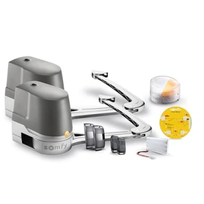 Afbeelding van Somfy 2401288 Evolvia Star Elektrische draaipoortbediening Voor poortdeuren Met een maximale hoogte van 2 m 3 Keypop afstandsbedieningen, 1 knipperlicht, noodaccu en fotocellen