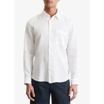 Afbeelding van Marc O&#039;Polo KENT COLLAR, LONG SLEEVES, ONE Rectangular Chest POCKET, Style Overhemd, Heren, Maat: Medium, White