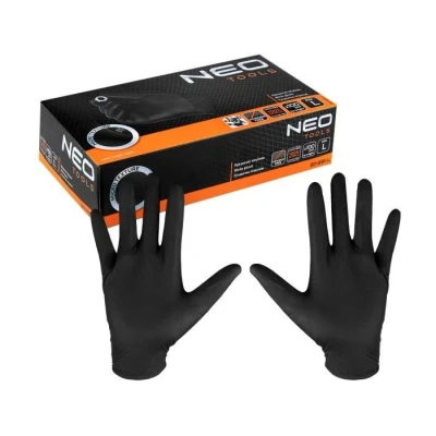 Afbeelding van Neo, Beschermende handschoenen, Handschoenen nitril, zwart, 100 stuks, maat L (L)