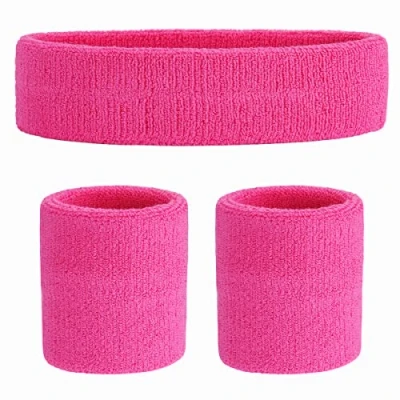 Afbeelding van ONUPGO Zweetbandset (3 stuks) sporthoofdband pols gestreepte zweetbanden badstof polsband atletische oefening basketbal zweetband en hoofdbanden vochtafvoerende zweetabsorberende hoofdband