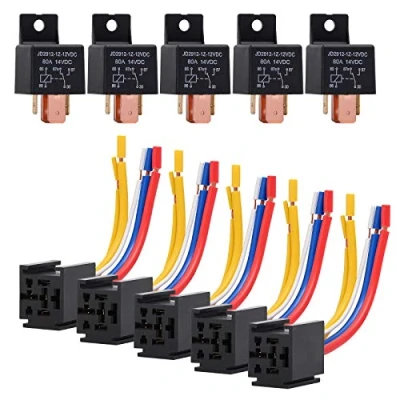 Afbeelding van EHDIS 5 stuks relais 12V 80A pins voor auto truck motor heavy duty aan/uit normaal open SPDT stopcontact stekker Wire Automotive