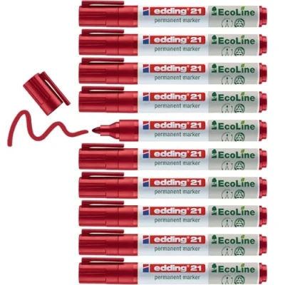 Afbeelding van 10x Viltstift edding 21 Eco rond rood 1.5 3mm