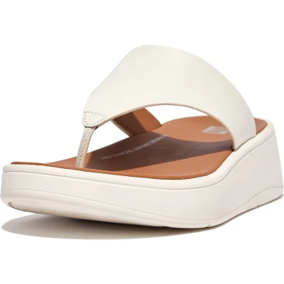 Afbeelding van Fitflop Flatform TOE POST Teensandalen, Dames, Maat: 36, Cream Leer