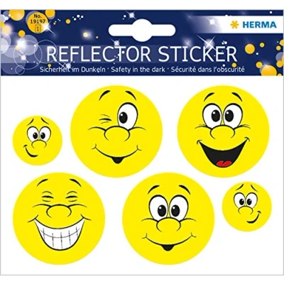 Afbeelding van 5x Reflector sticker happy face