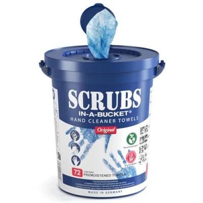 Afbeelding van Originele SCRUBS in a Bucket reinigingsdoekjes, werkplaats, vochtige doekjes, 72 stuks reinigingsdoekjes dispenserbox