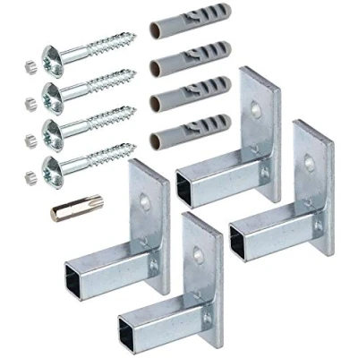 Afbeelding van Alberts 554361 Bevestigingsset voor raamhekwerk in de raamdagkant montageaccessoires elektrolytisch blauw verzinkt set van 4