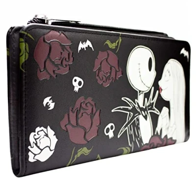 Afbeelding van The Nightmare Before Christmas Jack and Sally We&#039;re Simply Meant to Be Portemonnee/Beurs Clutch Muntvakje &amp; Kaarthouder, Zwart