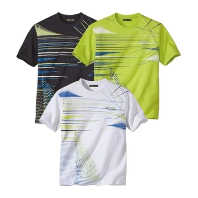 Afbeelding van ATLAS FOR MEN T shirts voor heren, set van 3 stuks, ronde hals, korte mouwen, verkrijgbaar in grote maten M tot 5XL, XXL