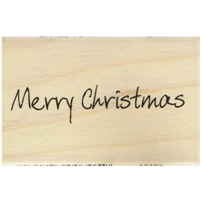 Afbeelding van Personal Impressions Art Stamps stempel Merry Christmas in handschrift, zwart, synthetisch materiaal, meerkleurig, 6,8 x 4,4 2,5 cm