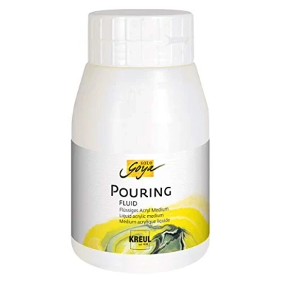 Afbeelding van KREUL 87207 Solo Goya Pouring Fluid, flesje van 500 ml, vloeibaar acrylmedium voor giet en vloeitechnieken, op waterbasis, optimaliseert het vloeigedrag acrylverf.