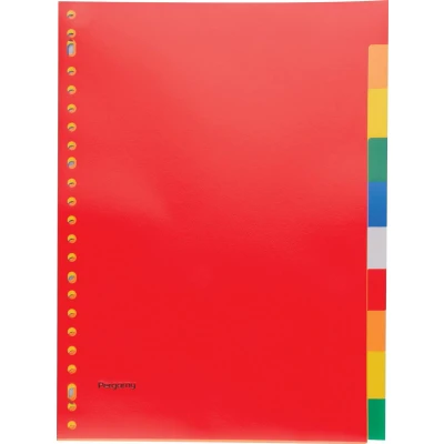 Afbeelding van Pergamy Tabbladen, Ft A4, 23 gaatsperforatie, Pp, 10 Tabs In Geassorteerde Kleuren Tabbladen