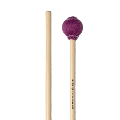 Afbeelding van Vic Firth Corpsmaster® Signature Series Ian Grom Vibraphone Mallets Medium Soft Cord White/Purple Pair