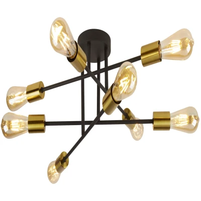 Afbeelding van Searchlight Plafondlamp Armstrong Spider 8 lichts 8048 8BK