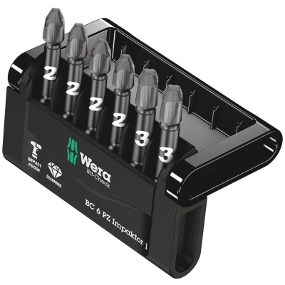 Afbeelding van Wera 6 delige bitset Pozidrive Mini Check Impaktor 3