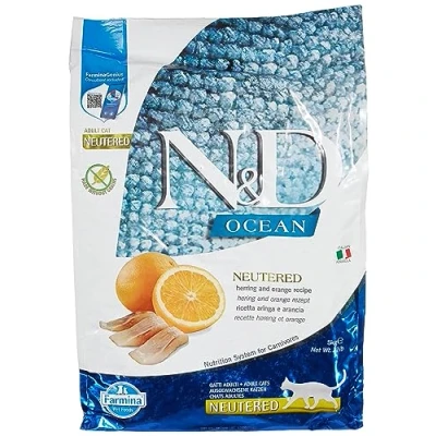 Afbeelding van N&amp;D Ocean voeding voor de gecastreerde kat Haring 5 kg.