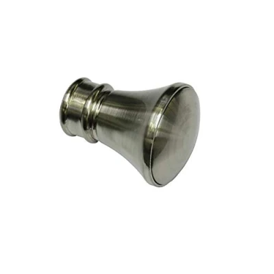 Afbeelding van GARDINIA Eindknop, aluminium, rvs look, Windsor kegel, 2 stuks