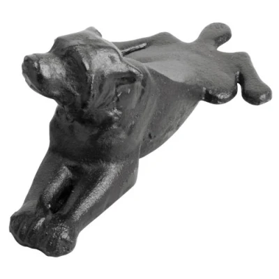 Afbeelding van Esschert deurstopper liggende hond 0.6 kg gietijzer zwart 18 x 8 6 cm Deurstoppers