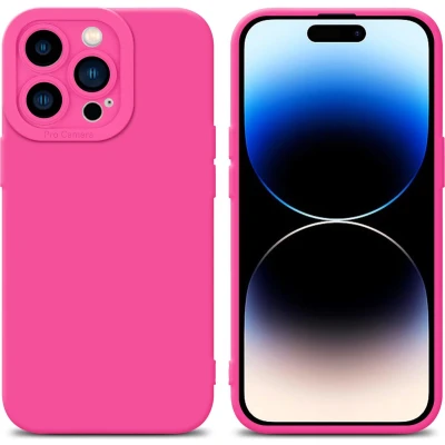 Afbeelding van Cadorabo Hoesje geschikt voor Apple iPhone 14 PRO in FLUID HOTPINK Beschermhoes TPU silicone Cover Case