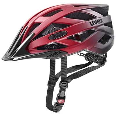 Afbeelding van uvex i vo cc lichte allround helm voor dames en heren individueel passysteem uitbreidbaar met led licht red black 52 57 cm