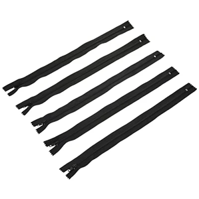 Afbeelding van Trimz 30cm ( 12&quot;) Zwart eenrichtingseinde Stop Zip met 4mm Tanden 5Stks, Polyester, 30 cm