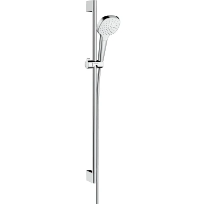 Afbeelding van Hansgrohe croma select e 1jet ecosmart glijstangset 65cm met oa handdouche glijstang doucheslang 1600 wit chroom 26585400