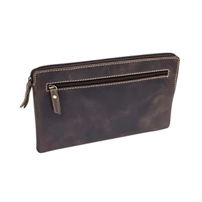 Afbeelding van LEAS Banktas &amp; portemonnee in vintage stijl echt leer, bruin speciale editie, bruin, 23,5x14cm, gesloten