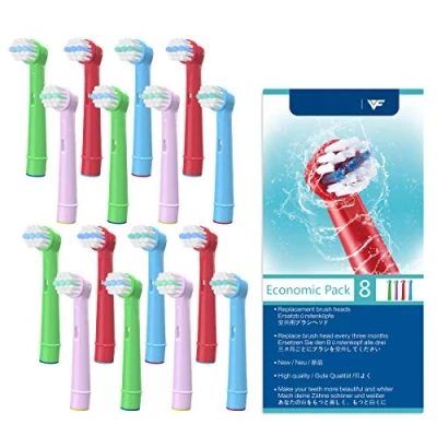 Afbeelding van YanBan Elektrische tandenborstelkop, compatibel met Oral B Cross Floss Vitality 3D, kindertandenborstels, reservekoppen, verpakking (16 stuks)